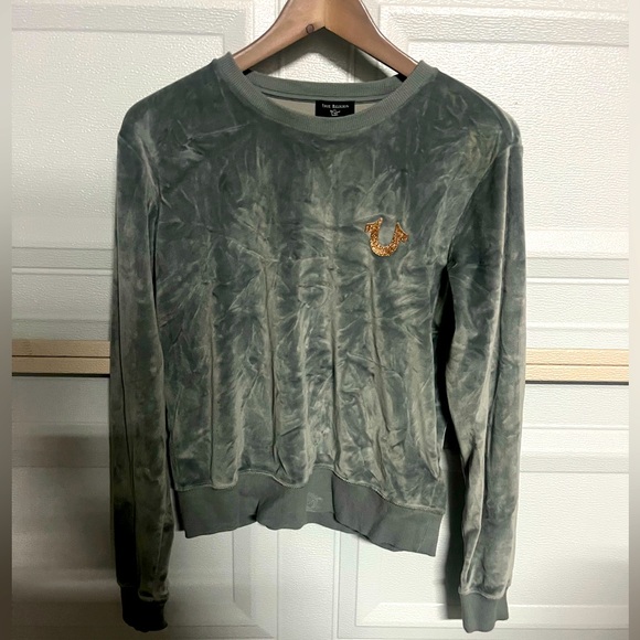Women’s True Religon Velour Crew Neck 🌵xs - Picture 1 of 4